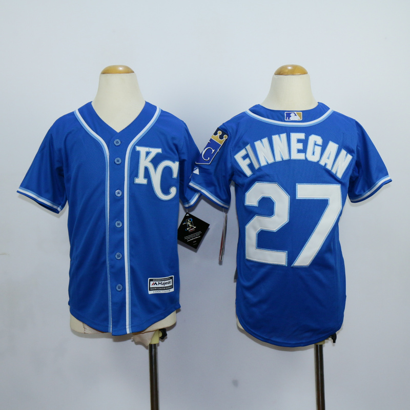Youth Kansas City Royals 27 Finnegan Blue MLB Jerseys